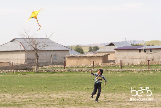 Playing with kite