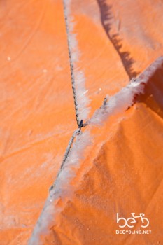 Ice on the tent cords